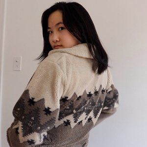 Tan Aztec Fleece Jacket